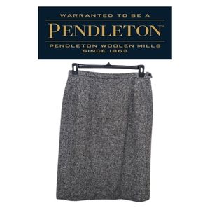 Vintage PENDLETON Marled Gray Wool Pencil Skirt